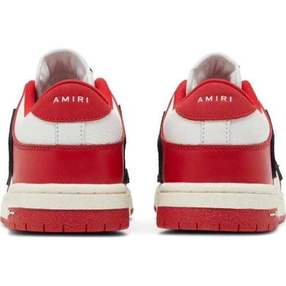 AMIRI Skel Skeleton Low-Top Leather Sneakers 48 US 15 Mens Black Red Defect New - Picture 16 of 16